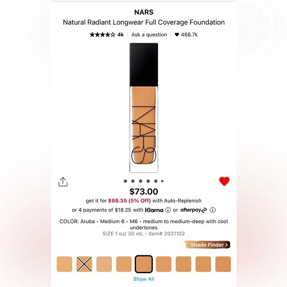 NARS Full Coverage Foundation - Picture 6 of 9
